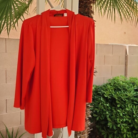 - Bob Mackie lightweight poly blend red jacket size large - Picture 1 of 5